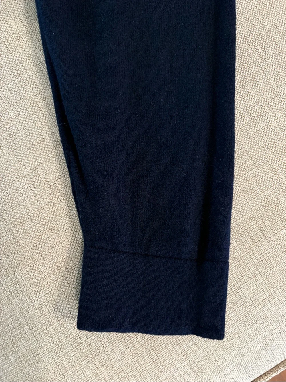 L.L.Bean Cotton Cashmere Sweater XL Reg Navy V-Neck Raglan Men